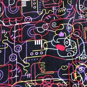 LuLaRoe Picasso inspired one size leggings in black/multi
